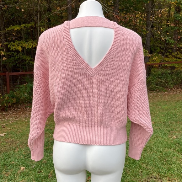 Miss Selfridge cable and shaker knit cross strap light pink sweat NWT size 2 - Picture 4 of 6